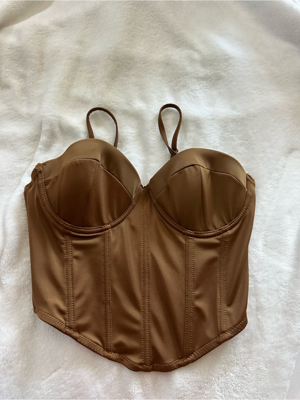 Brown Longline Bustier Top